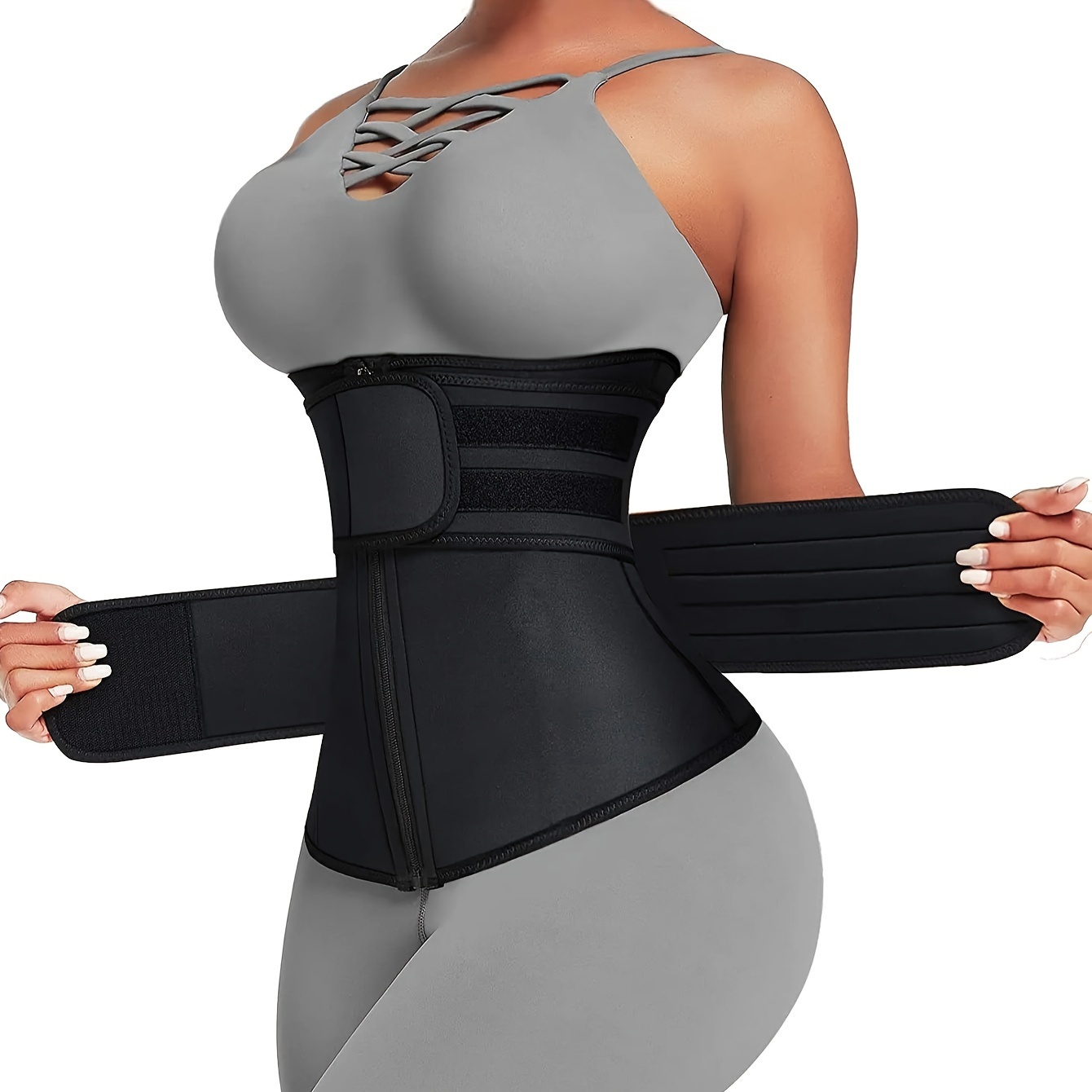 Sweat Waist Trainer Belt Neoprene - 여성용 허리 트레이너 벨트, 이중 스트랩
