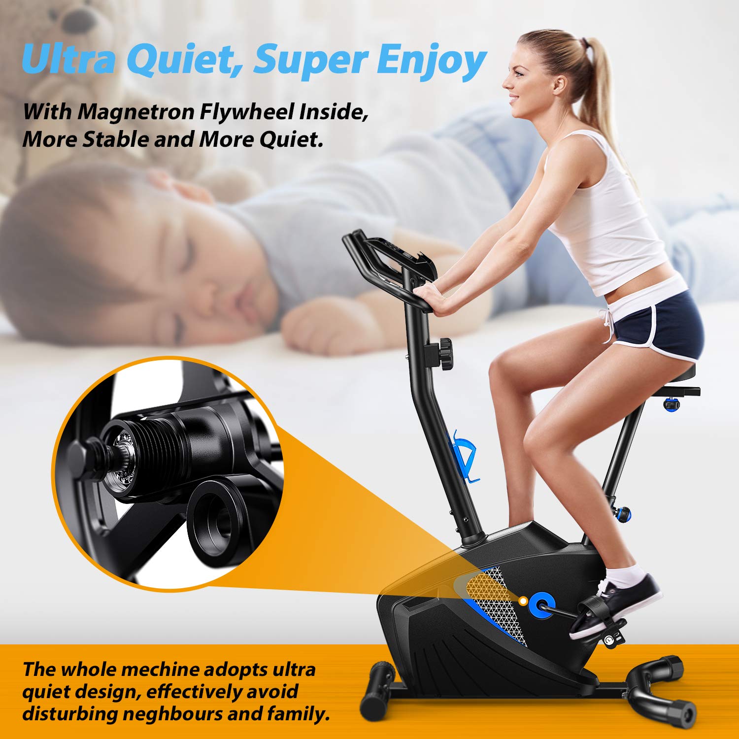 조절 가능한 자기 저항 운동 자전거, 부드럽고 조용한  - Exercise Bike Magnetic Resistance 리뷰 및 가격