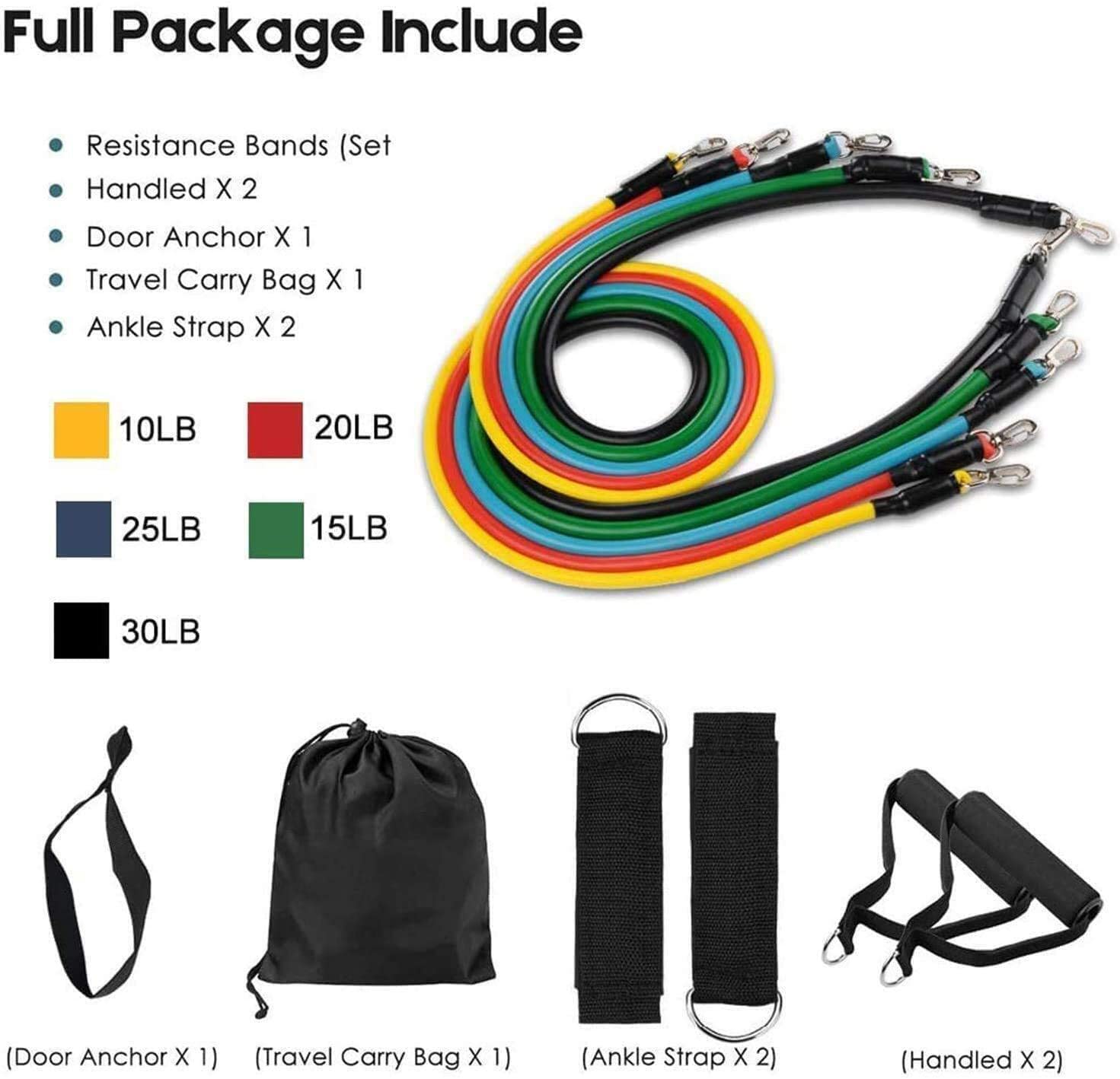 도어 앵커, 운동 밴드, 손잡이, 핸드백, 허벅지 밴드 - Pilates Bar Kit With Resistance Bands 리뷰 및 가격