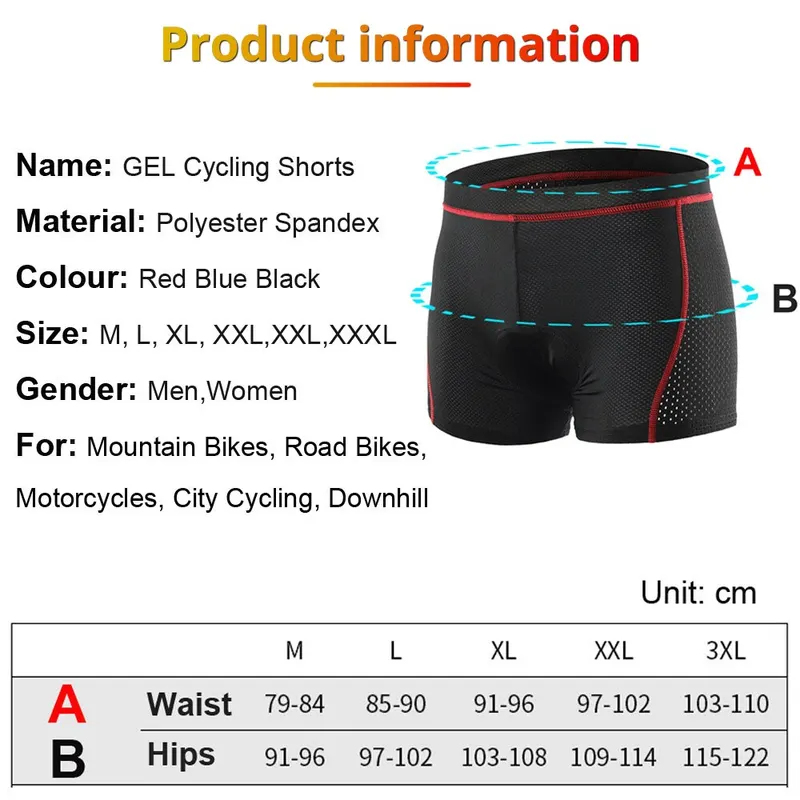 NEWBOLER 남성용 MTB 사이클링 반바지 5D 젤 - Padded Cycling Shorts 5D Gel 리뷰 및 가격