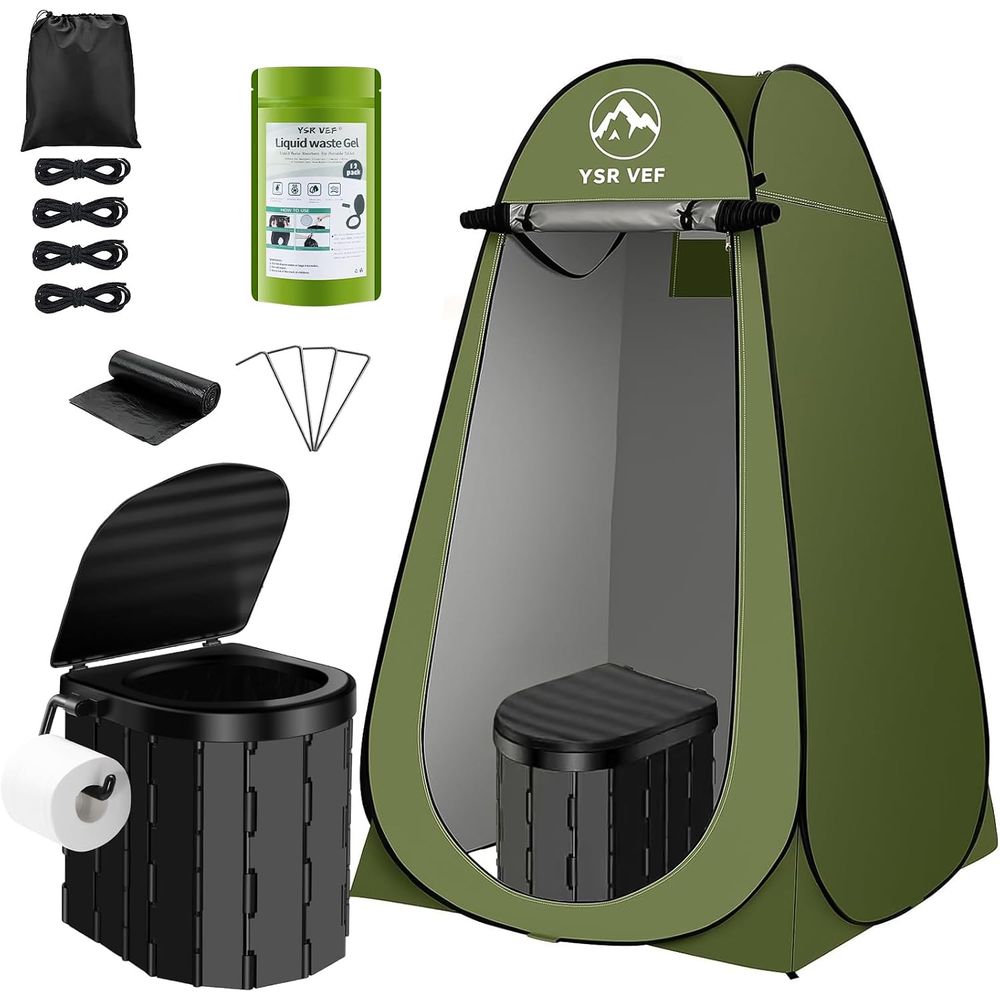 휴대용 화장실 키트, 팝업식 개인 텐트와 똥 젤 화장실 - Camping 리뷰 및 가격