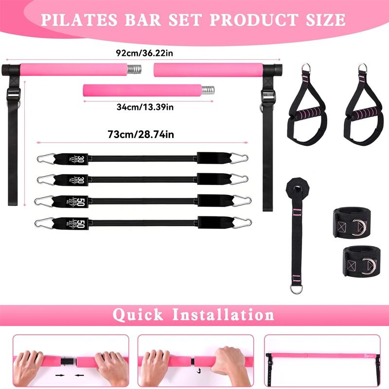 다기능 필라테스 바 키트(탄성 저항 밴드 포함) 조절  - Pilates Bar Kit With Resistance Bands 리뷰 및 가격
