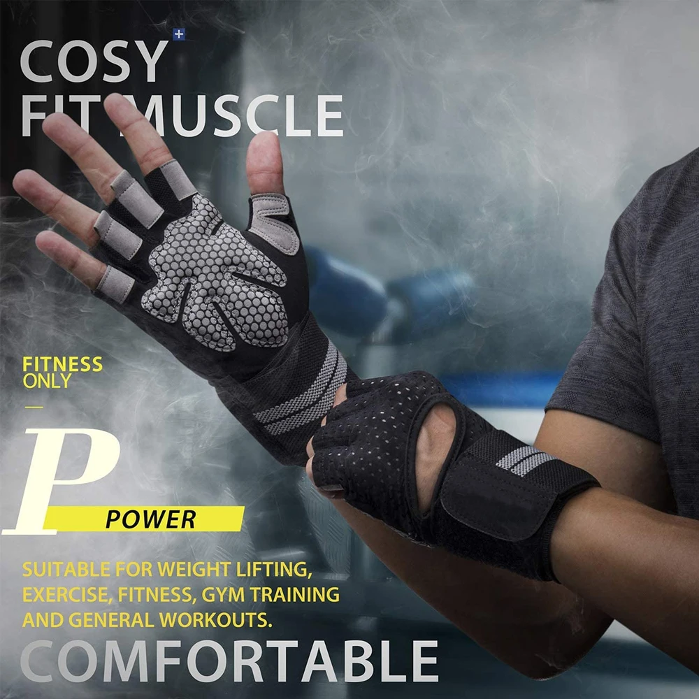 손목 랩 지지대 달린 하프 핑거 체육관 피트니스 장갑, - Wrist Wraps Weightlifting Support 리뷰 및 가격